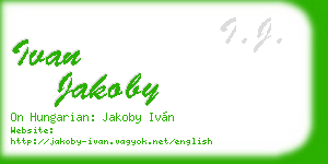 ivan jakoby business card